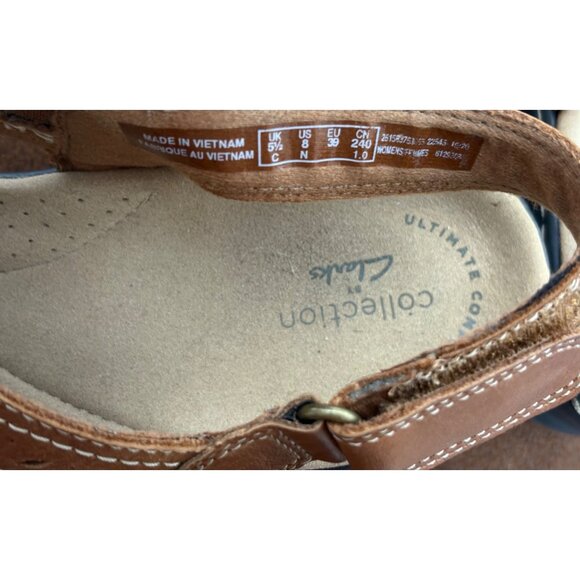 CLARKS LEXI PEARL WOMENS SIZE 8 SLINGBACK WEDGES ULTIMATE COMFORT LIGHTWEIGHT - Picture 6 of 8